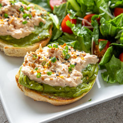Spicy Tuna & Guac on Sesame Pagel